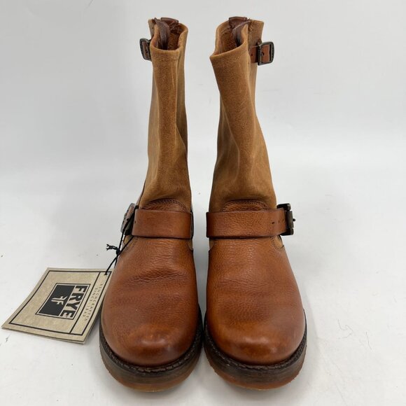 Frye Brown Leather Buckle Ankle Boots | Size 6.5 - Picture 3 of 12